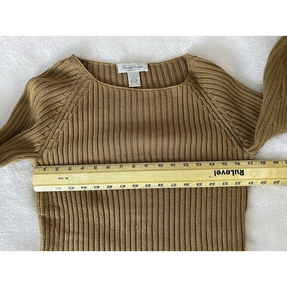 Vintage Brooks Brothers Sz S 2 Pc Brown LS Sweater With Lattice Laced Overlay - Picture 10 of 10